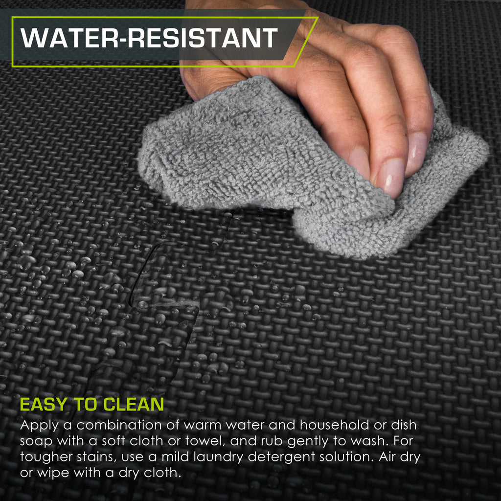 ProsourceFit Weaved Pattern Extra Thick Exercise Puzzle Mat 1-inch, EVA Foam Interlocking Tiles for Protective, Cushioned Flooring for Home and Gym Equipment; Black, 72 SQ FT, 18 Tiles