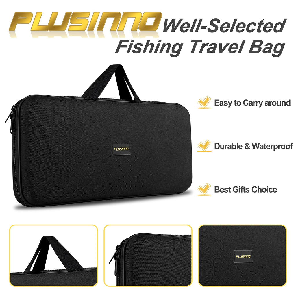 PLUSINNO Fishing Rod, Telescopic Fishing Rod and Reel Combo, Collapsible Travel Fishing Pole Rod Starter Kit, Carbon Fiber Fishing Rods and 12 +1 Bearings Stainless Steel, Fishing Gifts for Men Adults