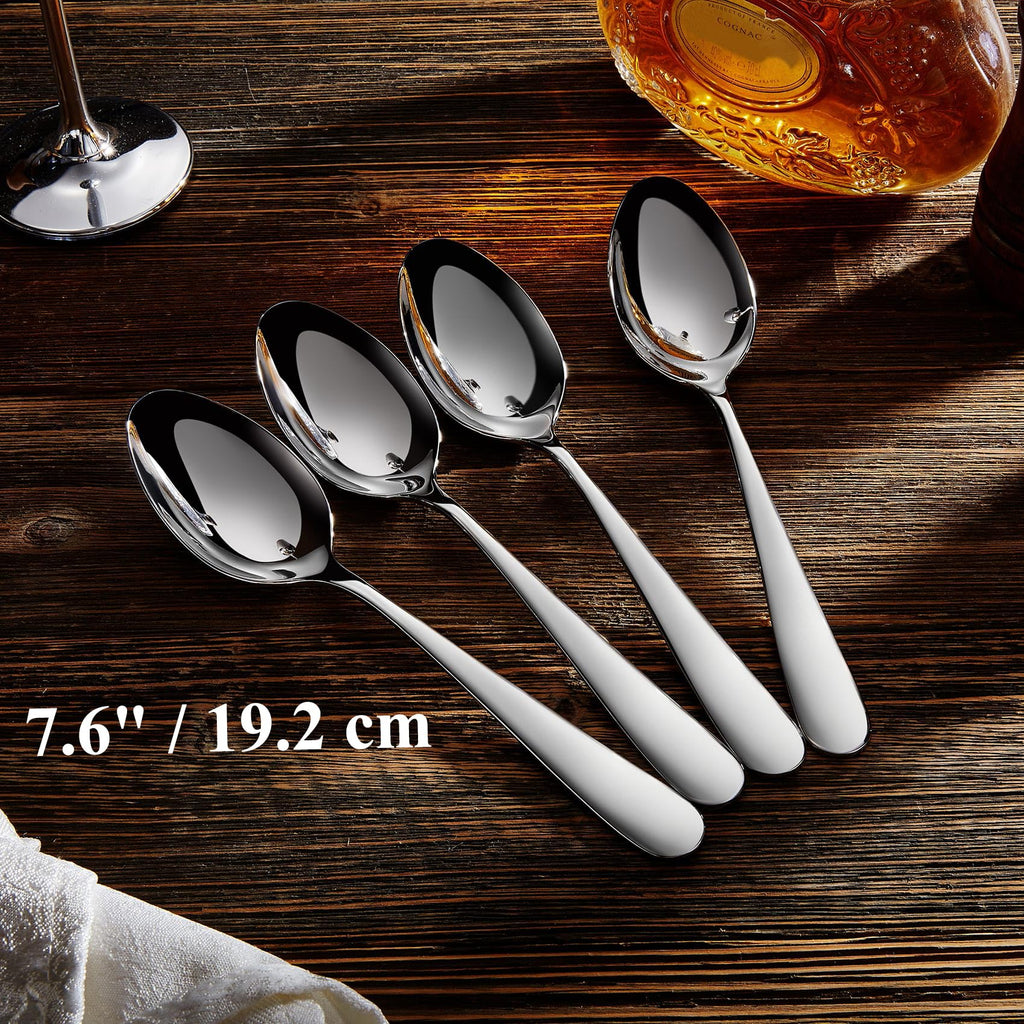 KEAWELL Premium Louise Spoons Set, Set of 4, 18/10 Stainless Steel, Exceptional mirror finish, Dishwasher Safe (5.6" Small Spoon)