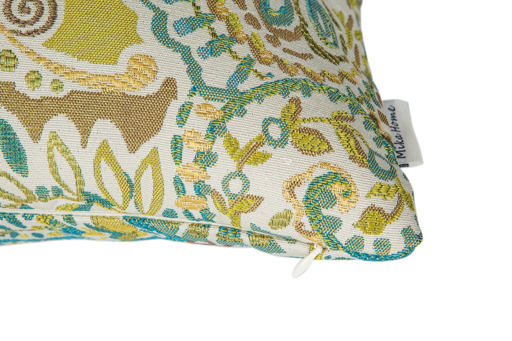 Mika Home Pack of 2 Decorative Pillow Covers Throw Pillow Cases,Paisley Pattern,18X18 Inches,Blue Brown Cream Multicolor