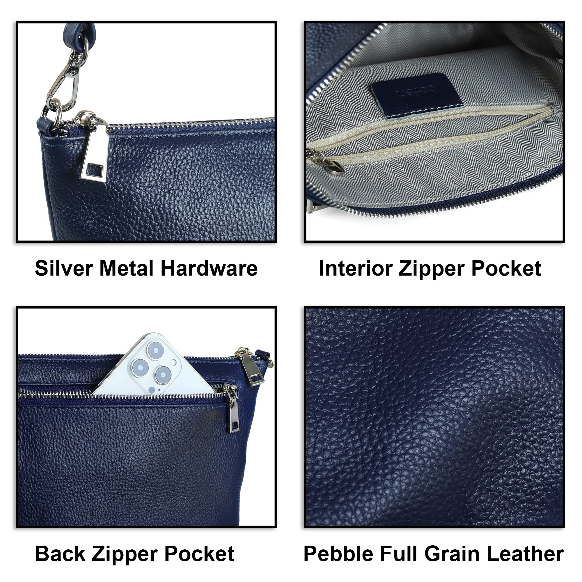 befen Genuine Leather Wristlet Clutch Wallet Purses Small Crossbody Bags for Women with RFID Blocking Card Slots