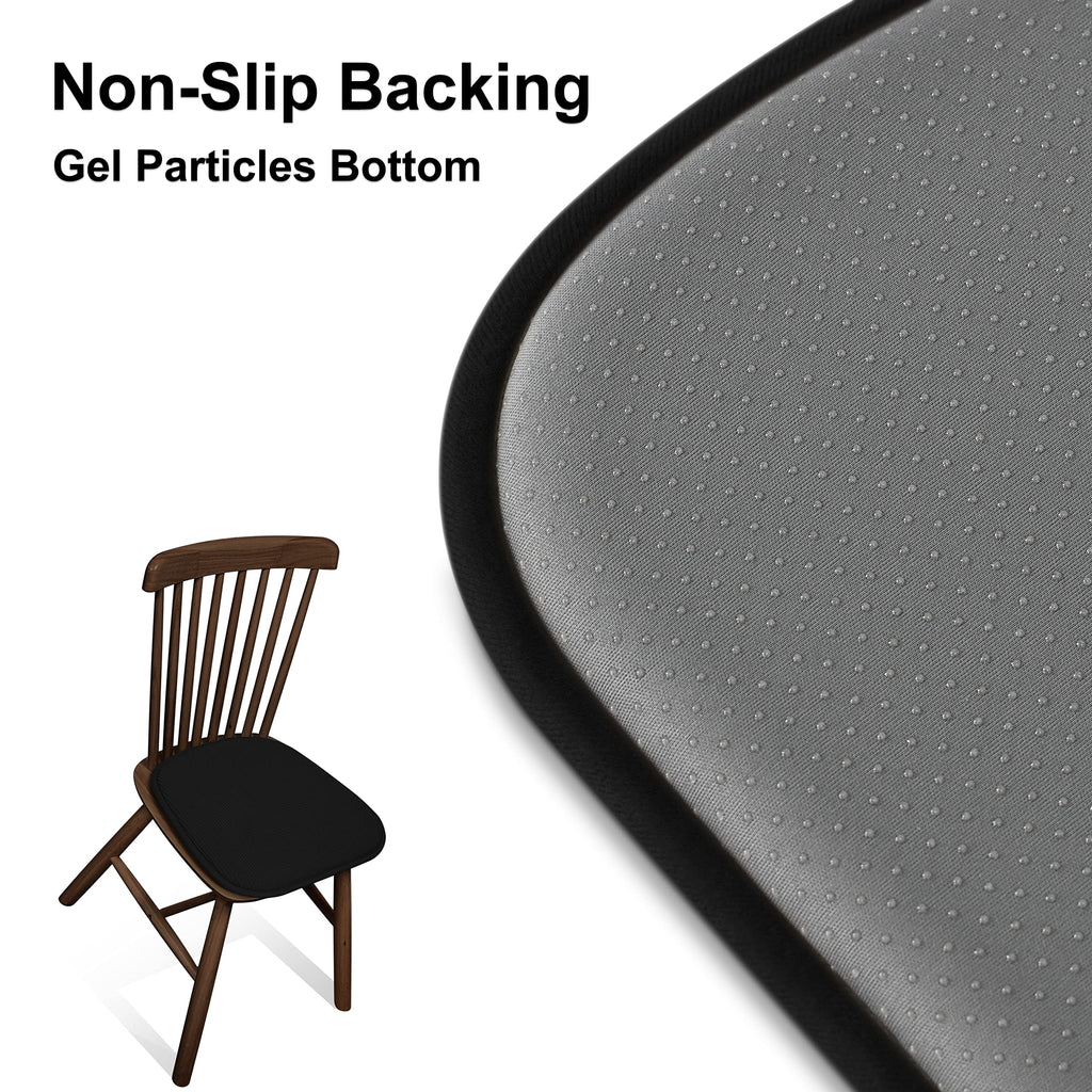 Shinnwa Dining Chair Cushions 2 Pack, Non Slip Indoor Chair Pads, U-Shaped Kitchen Seat Cushions, Set of 2, 15 x 16 Inches, Black
