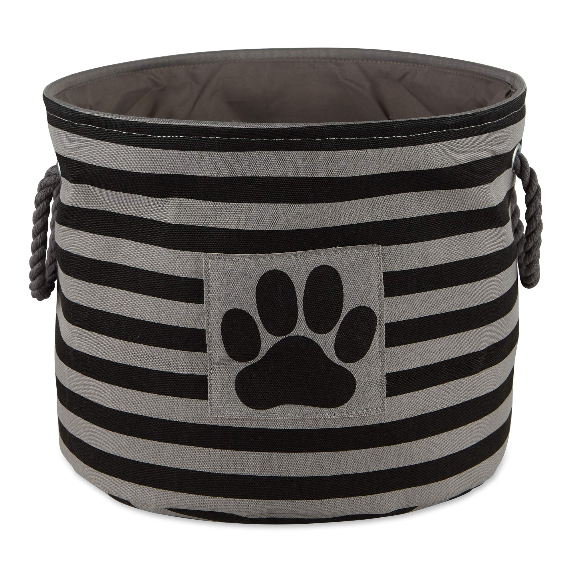 Bone Dry Pet Storage Collection Striped Paw Patch Bin, Aqua, Small Rectangle
