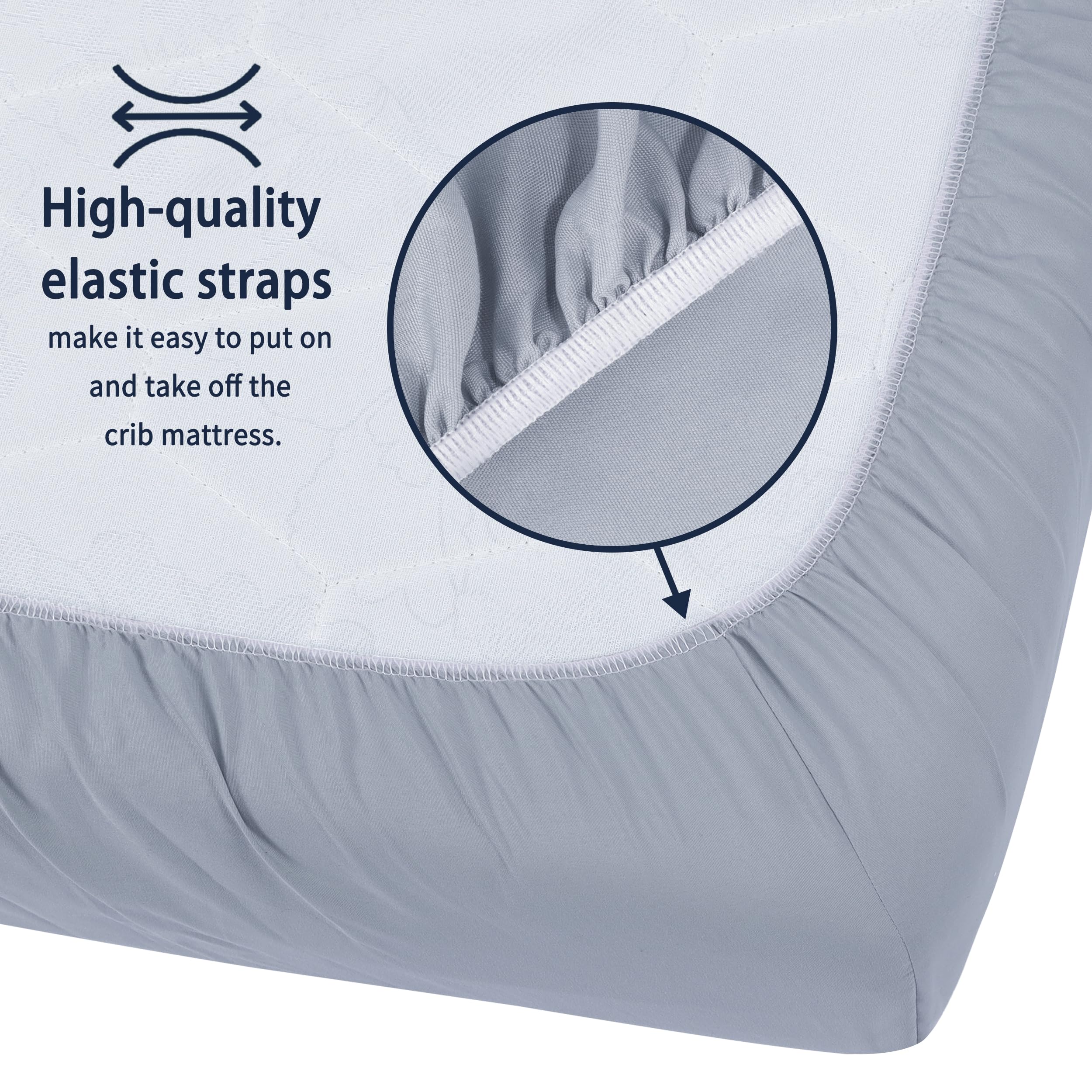 GUNTAIL Baby Crib Sheets for Boys Girls, 2 Pack Fitted Crib Sheet for Standard Crib and Toddler Mattress, Soft Microfiber Baby Sheet 52x28x8in (Brown & Green)