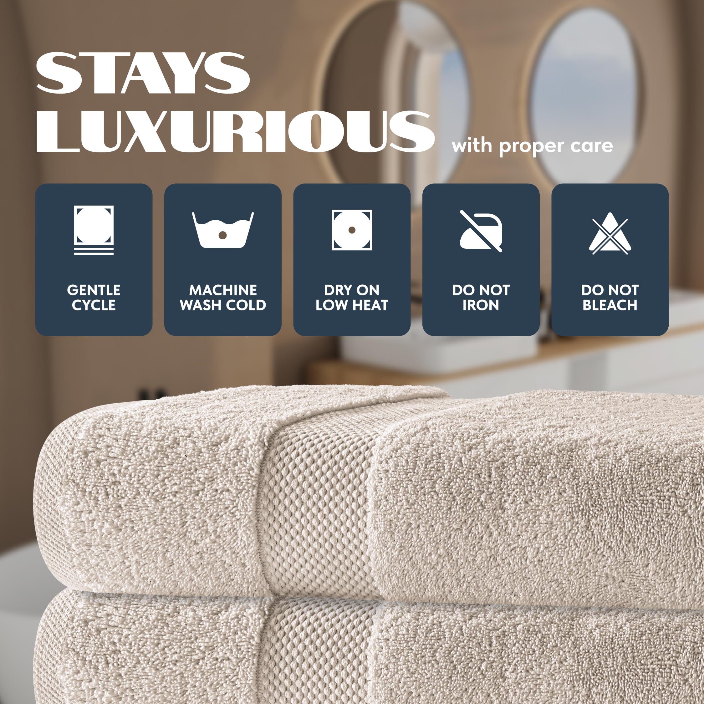 White Classic Luxury Bath Towels Set of 4 Large - 700 GSM Turkish Cotton Ultra Soft Bath Towels 27x54 | Highly Absorbent and Quick Dry | Hotel Towels for Bathroom Luxury, Plush Shower Towels, White