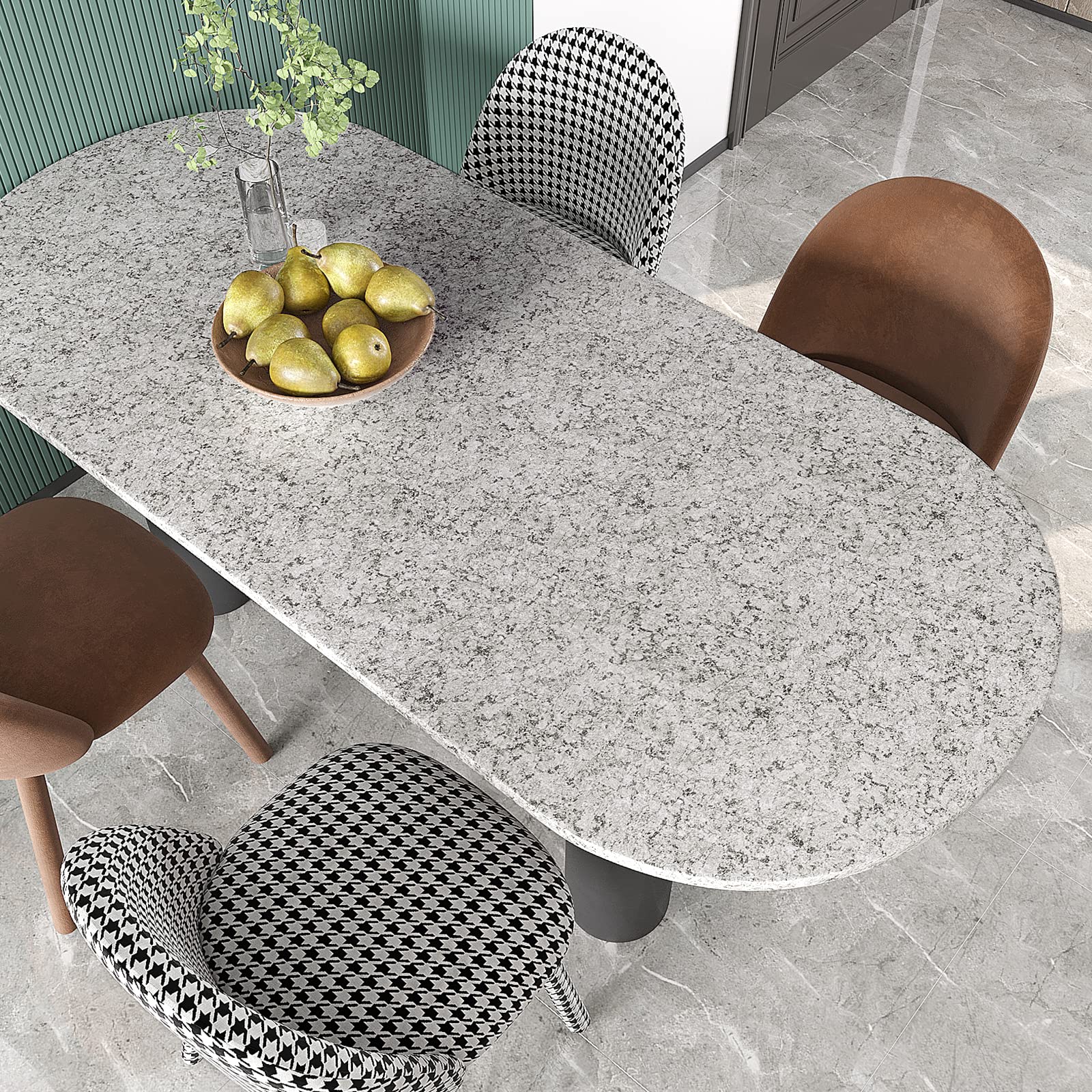 VEELIKE 15.7''x118'' Granite Contact Paper for Countertops Waterproof Self Adhesive Granite Wallpaper Peel and Stick Countertops for Kitchen Bathroom Counter Top Removable Decorative Vinyl Film