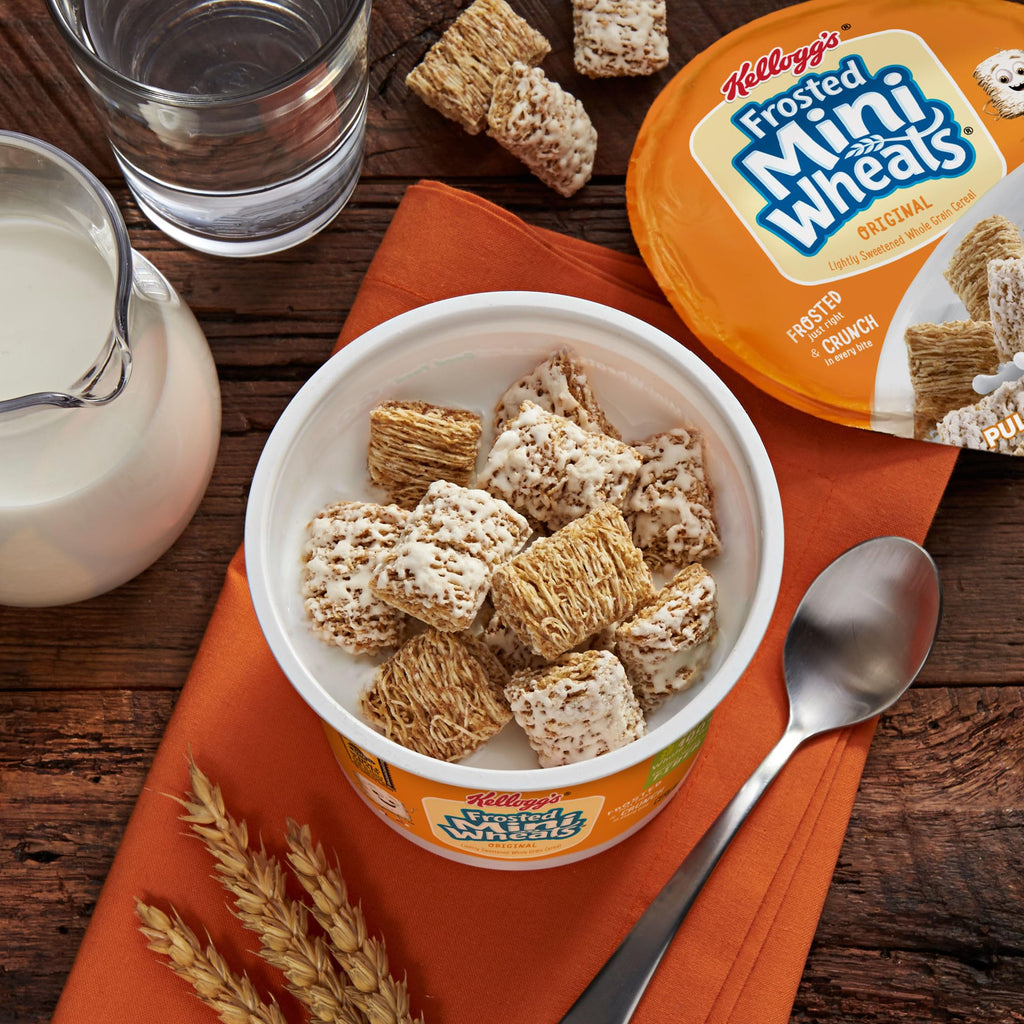 Kellogg's Frosted Mini-Wheats Cold Breakfast Cereal, High-Fiber, Whole Grain, Family Size, Original, 24oz Box (1 Box)