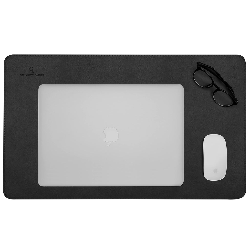 Gallaway Leather Desk Mat,Desk Writing Pad - Office Desk Pad, Medium 24" x 14" Black, Desk Mats on Top of Desks, Gift Ready Elegant Computer Desk Mat Desk Cover Desk Pad Protector PU Leather