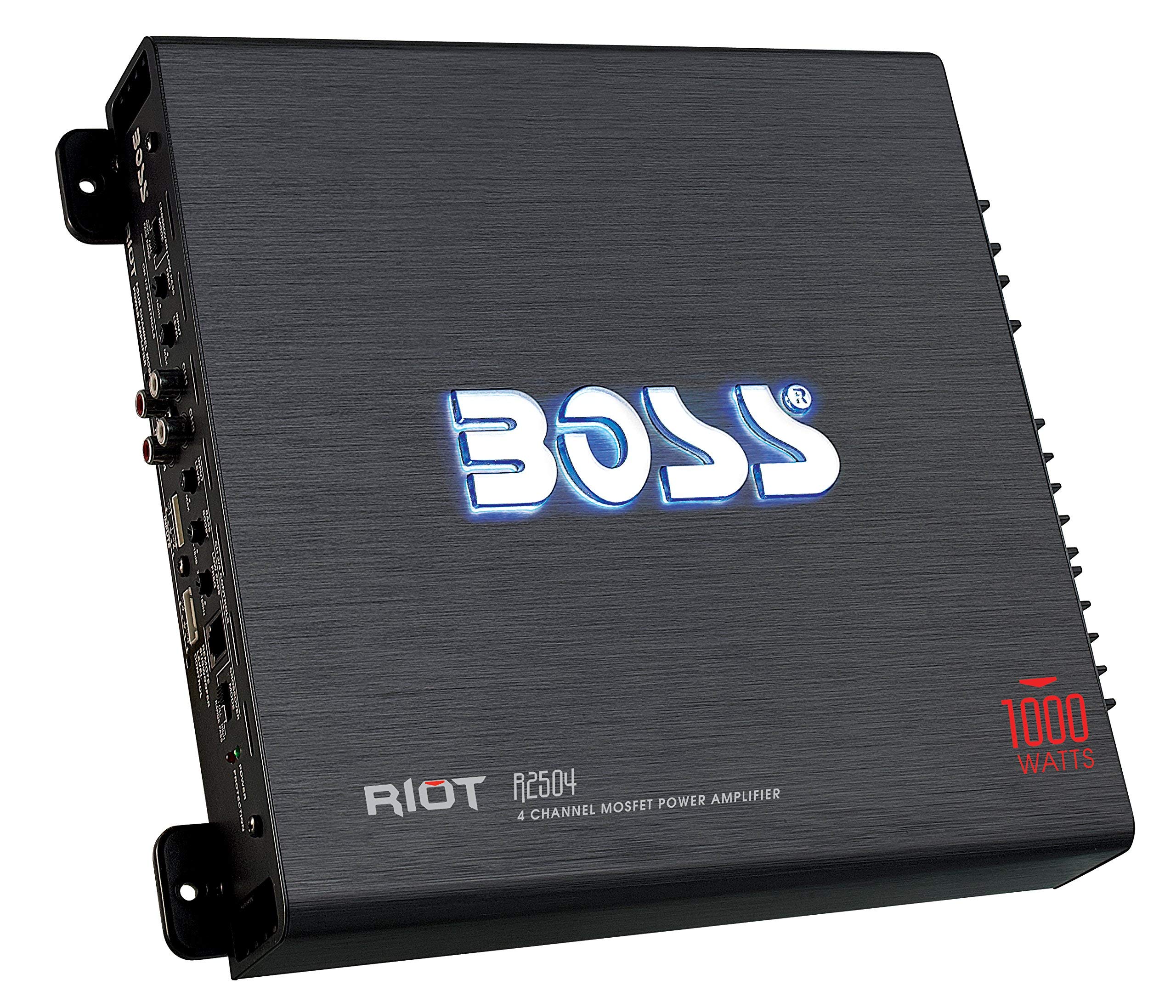 BOSS Audio Systems R1004 Riot Series 4 Channel Class A/B Car Amplifier - 400 High Output, IC (Integrated Circuit), Hook Up to Subwoofer for Bass