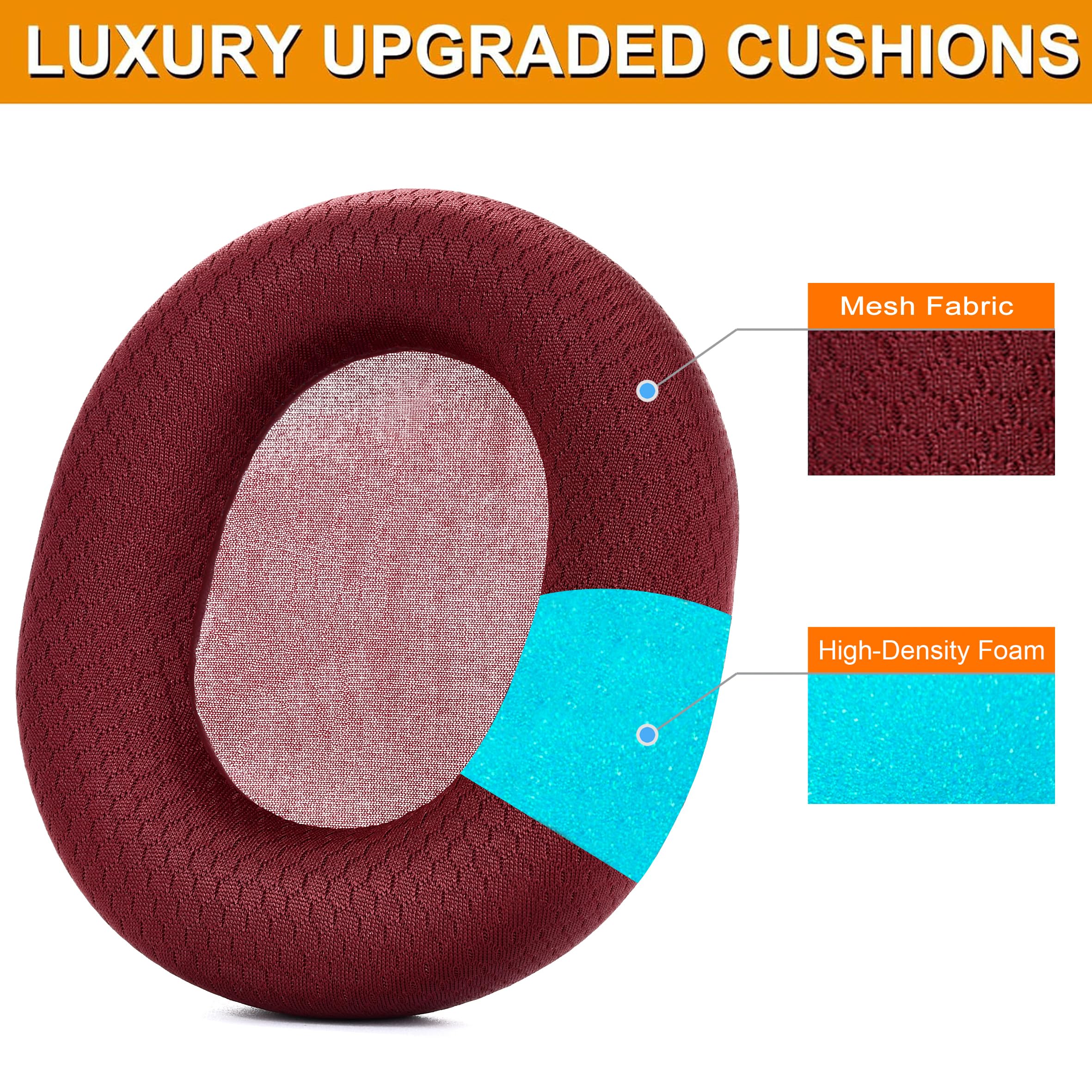 Arctis 3/5 / 7/9 Replacement Black Fabric Ear Pads Cushion Compatible with SteelSeries Arctis 3 / Arctis 5 / Arctis 7 Arctis 9 / Arctis 1 / Arctis pro Lossless Wireless Gaming Headset Headphone
