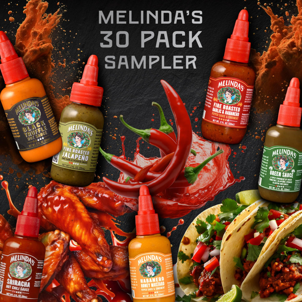 Melinda’s Mini Hot Sauce Variety Pack - 10 Pack (2 Oz Each) - Gourmet Gift Set with Travel Friendly Mini Hot Sauce Bottles in 10+ Possible Flavors