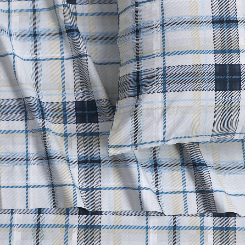 Tribeca Living 1000 Thread Count Egyptian Cotton Sheets King Size - Silky Smooth Sateen Weave for Luxurious Sleep - 22 Inch Deep Pocket 4-Piece Set in Classic Blue