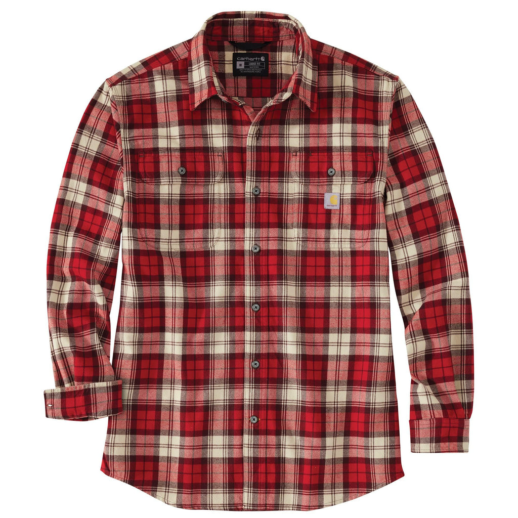 Carhartt Men's Loose Fit Heavyweight Flannel Long-Sleeve Plaid Shirt