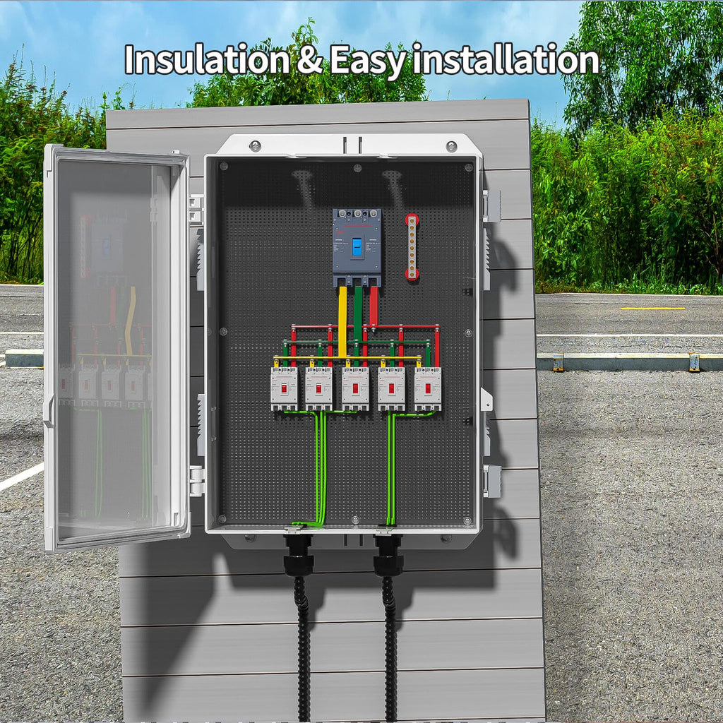 Namunanee Outdoor Electrical Junction Box, ABS Water Resistant Enclosure with Internal Mounting Panel & Hinged Cover, 9.2" H* 7" L* 4.6" W