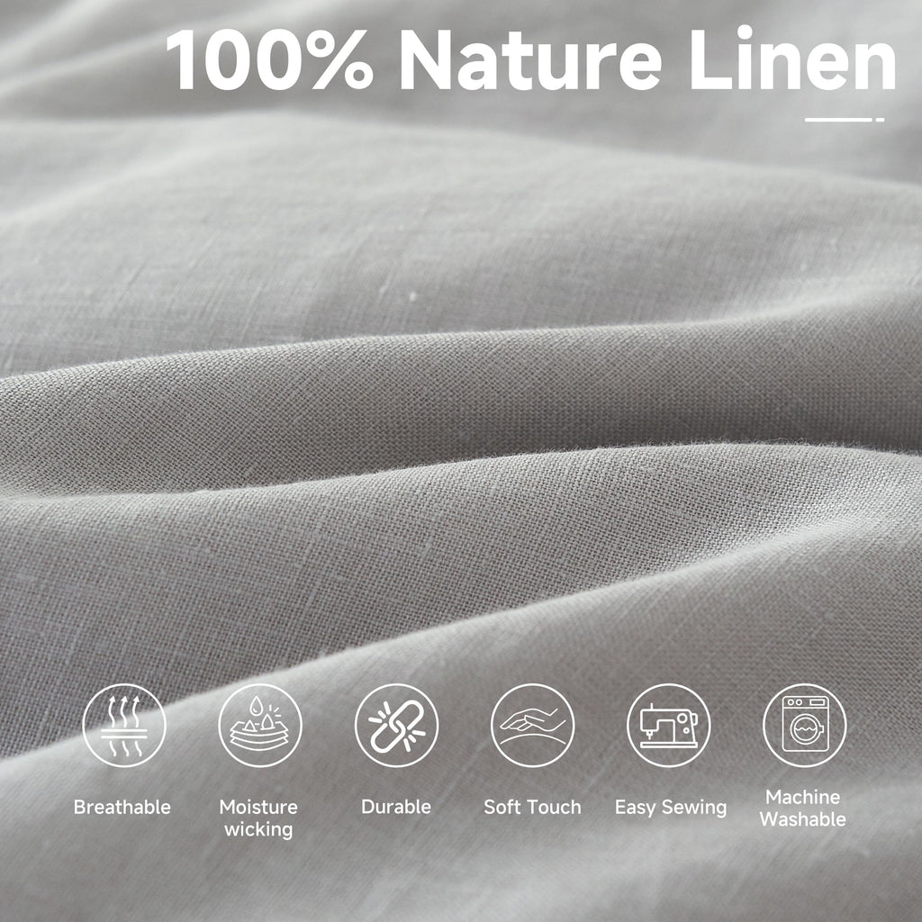 Simple&Opulence 100% Nature Pure Linen Fabric 78 Inch by The Yard, Plain Solid Color Linen Fabric for Sewing, Embroidery, Clothing, Needlework, Bag, Tablecloths, Garments Craft Accessories(Dusty Blue)