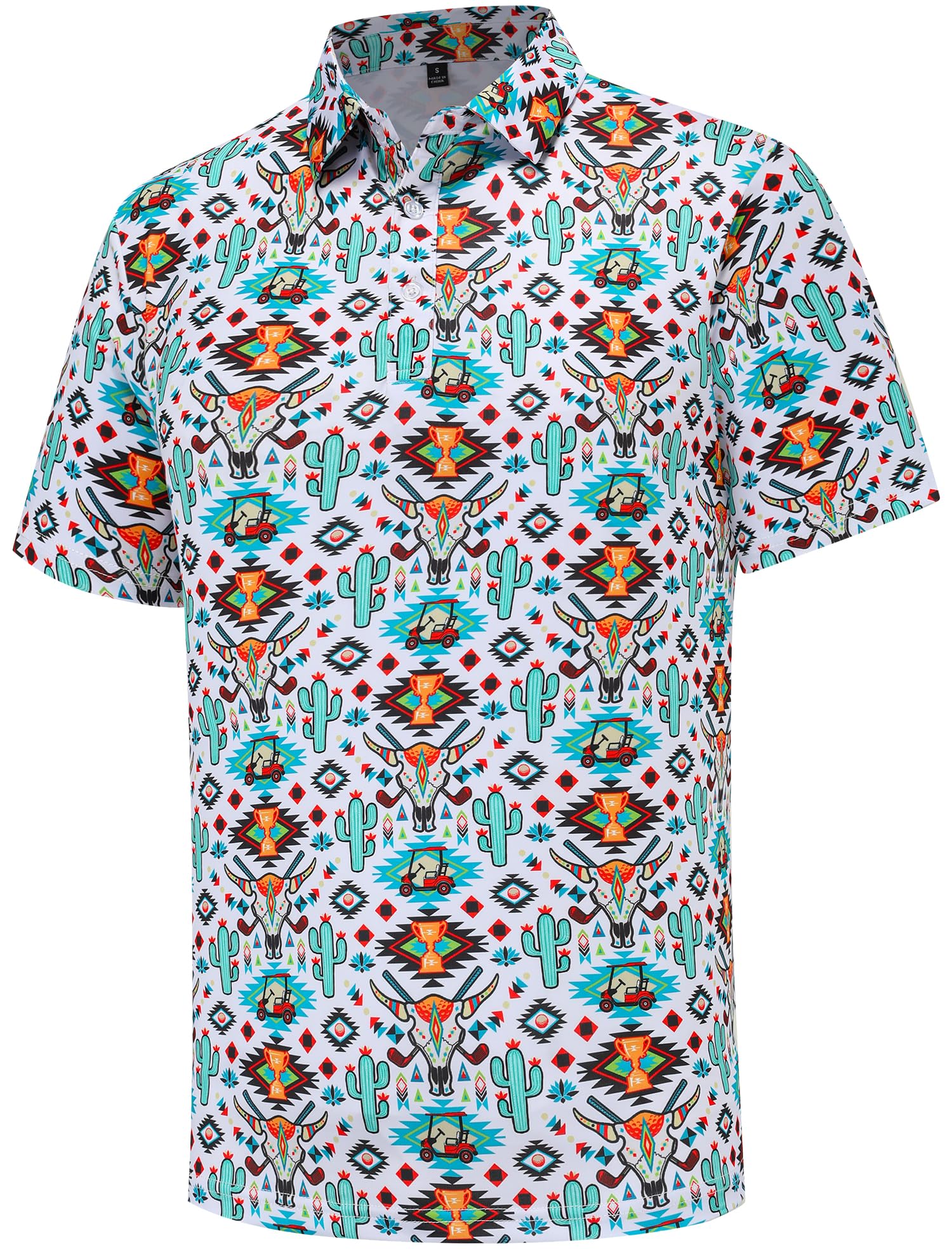 Men's Golf Polo Shirts Funny Golf Shirts for Men Performance Moisture Wicking Quick Dry Athletic Short Sleeve Shirts