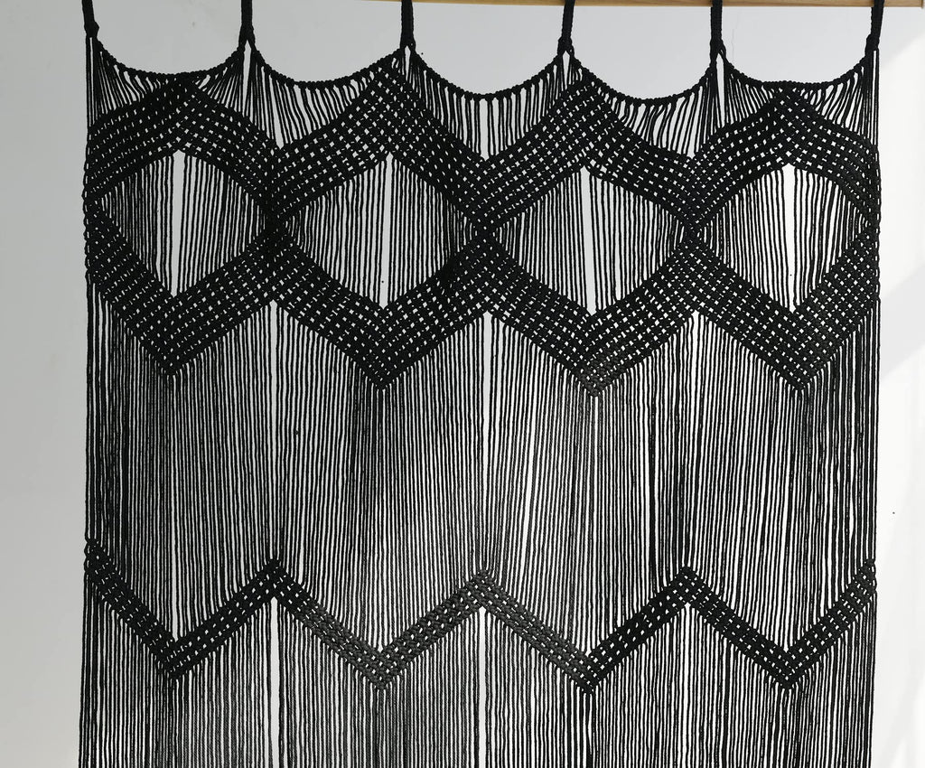 Flber Macrame Curtain Window Macrame Room Divider Doorway Curtain Boho Macrame Wall Hanging Living Room Bedroom Decor 42" W x 75" H