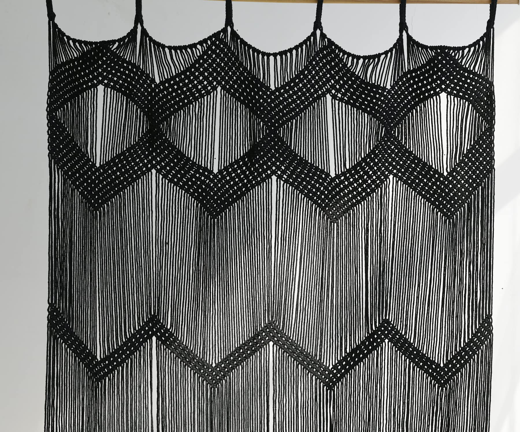 Flber Macrame Curtain Window Macrame Room Divider Doorway Curtain Boho Macrame Wall Hanging Living Room Bedroom Decor 42" W x 75" H