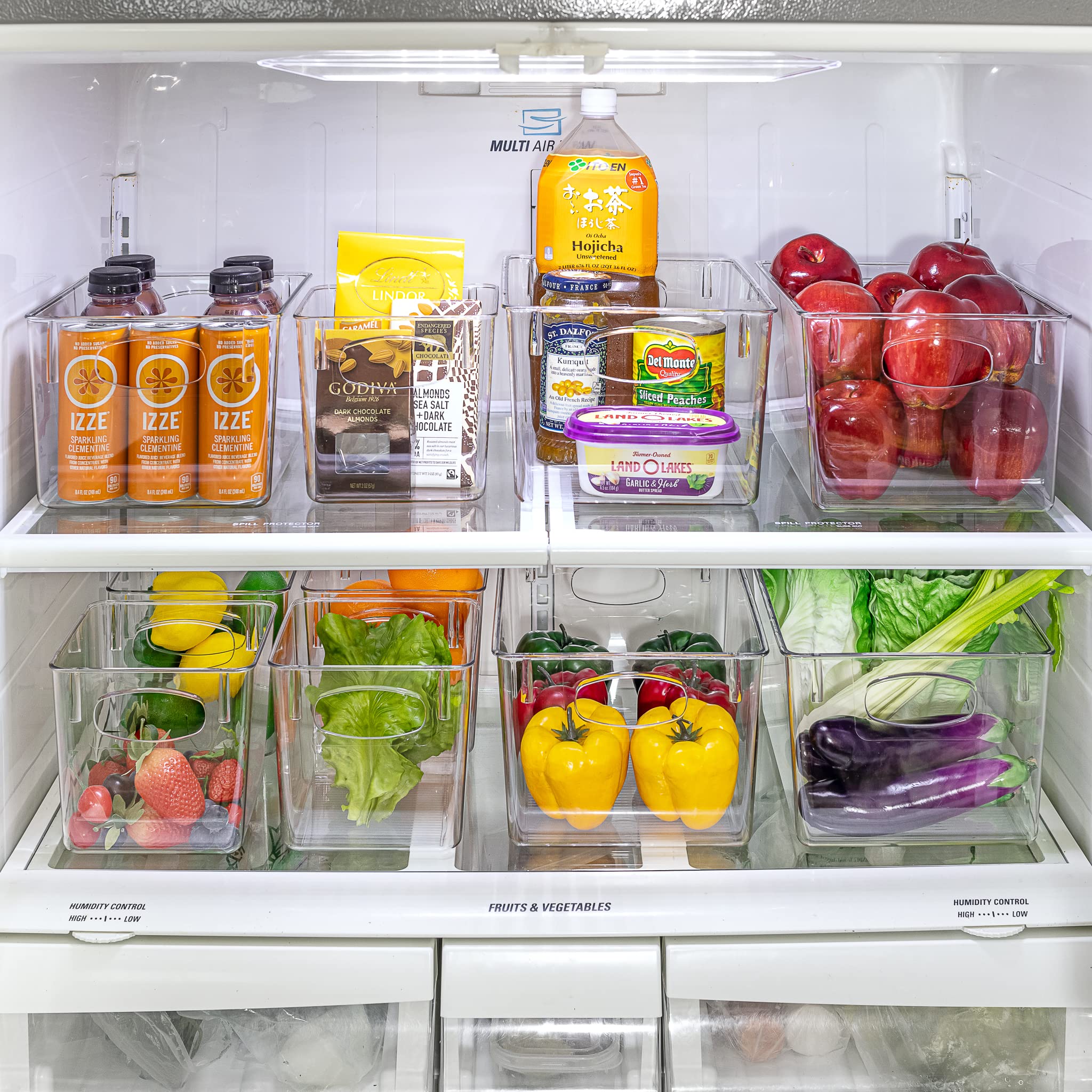 Sorbus Large Clear Plastic Storage Bins for Shelves, Clothes, with Handle - Clear Storage Bins, Drawer, Shelf, Closet, Pantry, Fridge, Freezer Organizer Bins, Closet Organizers and Storage (2 pack)