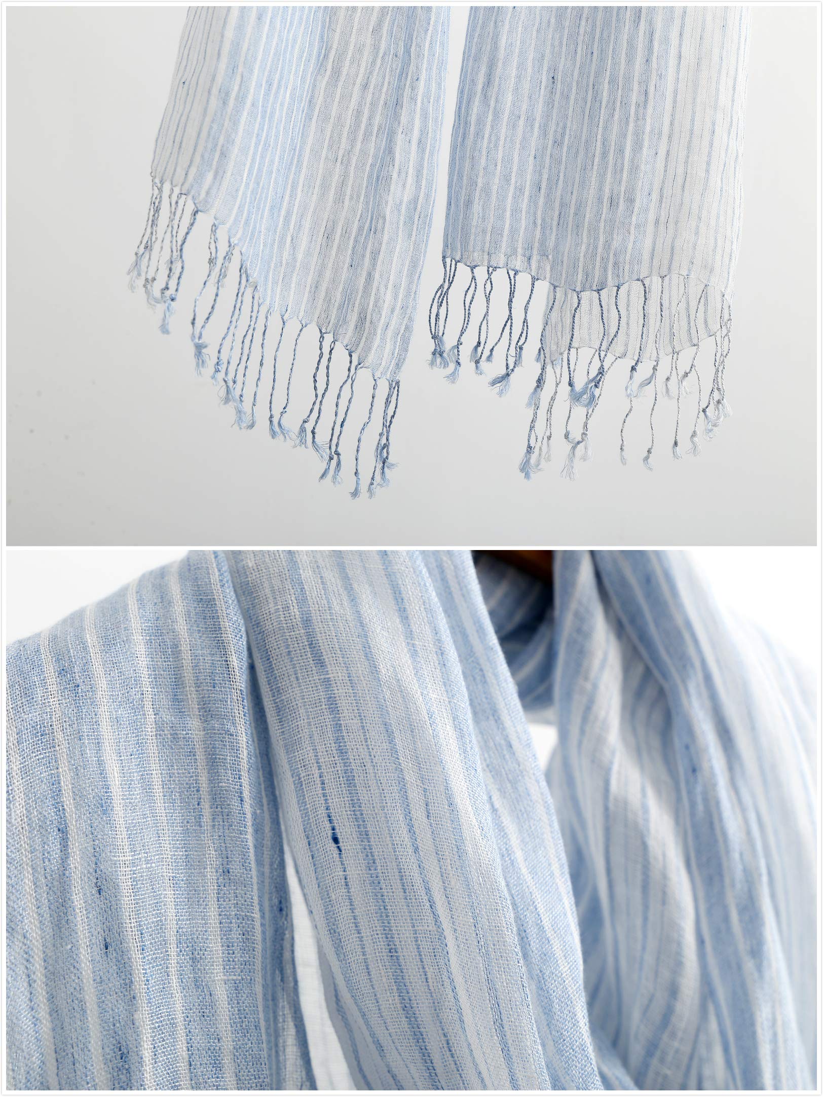 Jeelow Lightweight Summer Scarf Light Shawl Wrap Linen Feel Scarves For Men And Women