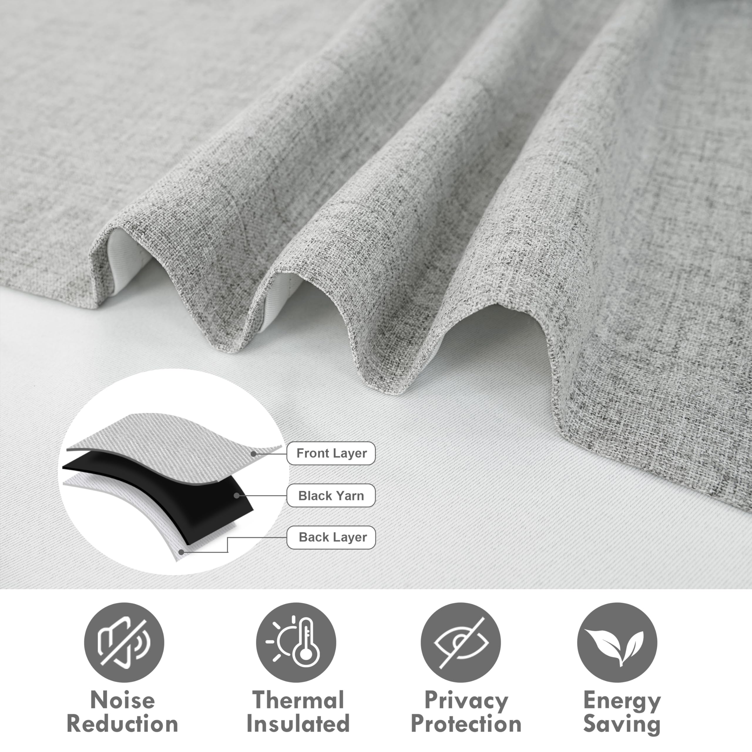 DriftAway Double Layer Linen Blackout Tie Up Curtains Thermal Insulated Fully Lined Balloon Roman Shade Bathroom Window Adjustable Rod Pocket for Small Window 25 Inch by 47 Inch Beige