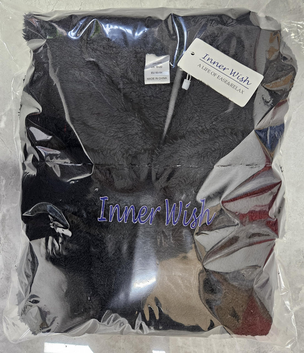 Inner Wish Women Hooded Plush Robe, Fleece Highly Absorbent Cozy Warm Bathrobe
