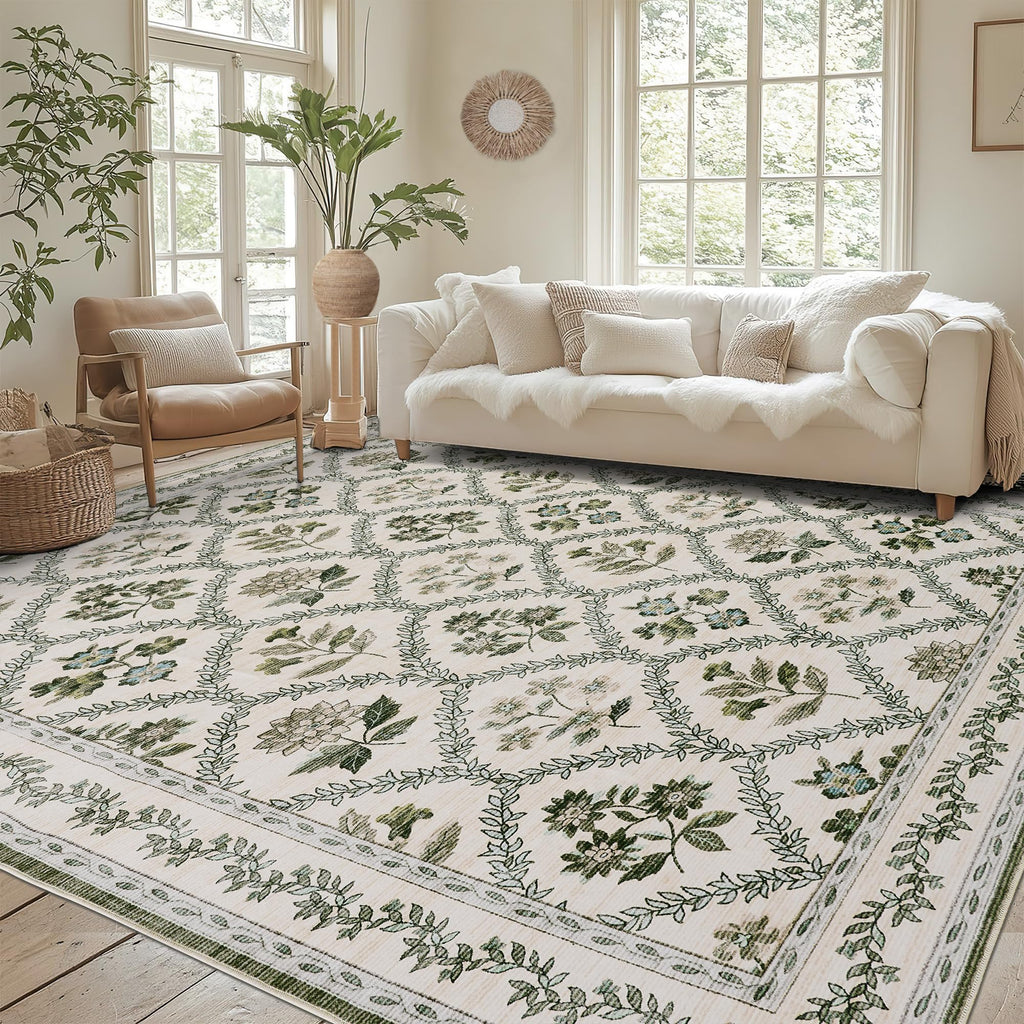Black Floral Area Rug for Entryway 2x3 Washable Small Rug Low Pile Non Slip Distressed Entry Mat Soft Farmhouse Indoor Entrance Door Mat for Kitchen Bedroom Home Office Black Grey and White
