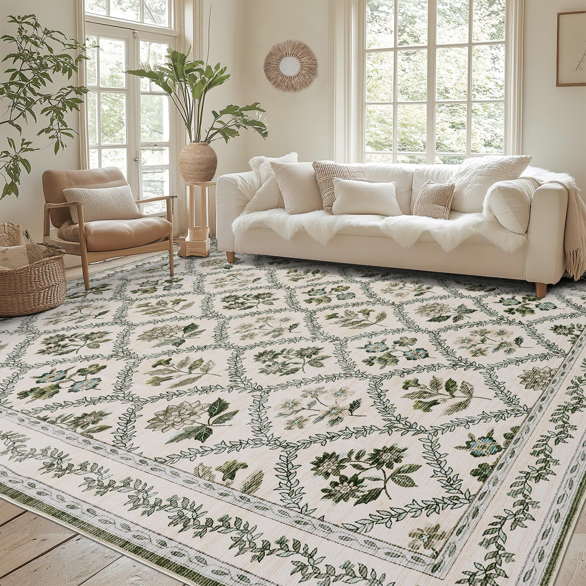 Black Floral Area Rug for Entryway 2x3 Washable Small Rug Low Pile Non Slip Distressed Entry Mat Soft Farmhouse Indoor Entrance Door Mat for Kitchen Bedroom Home Office Black Grey and White
