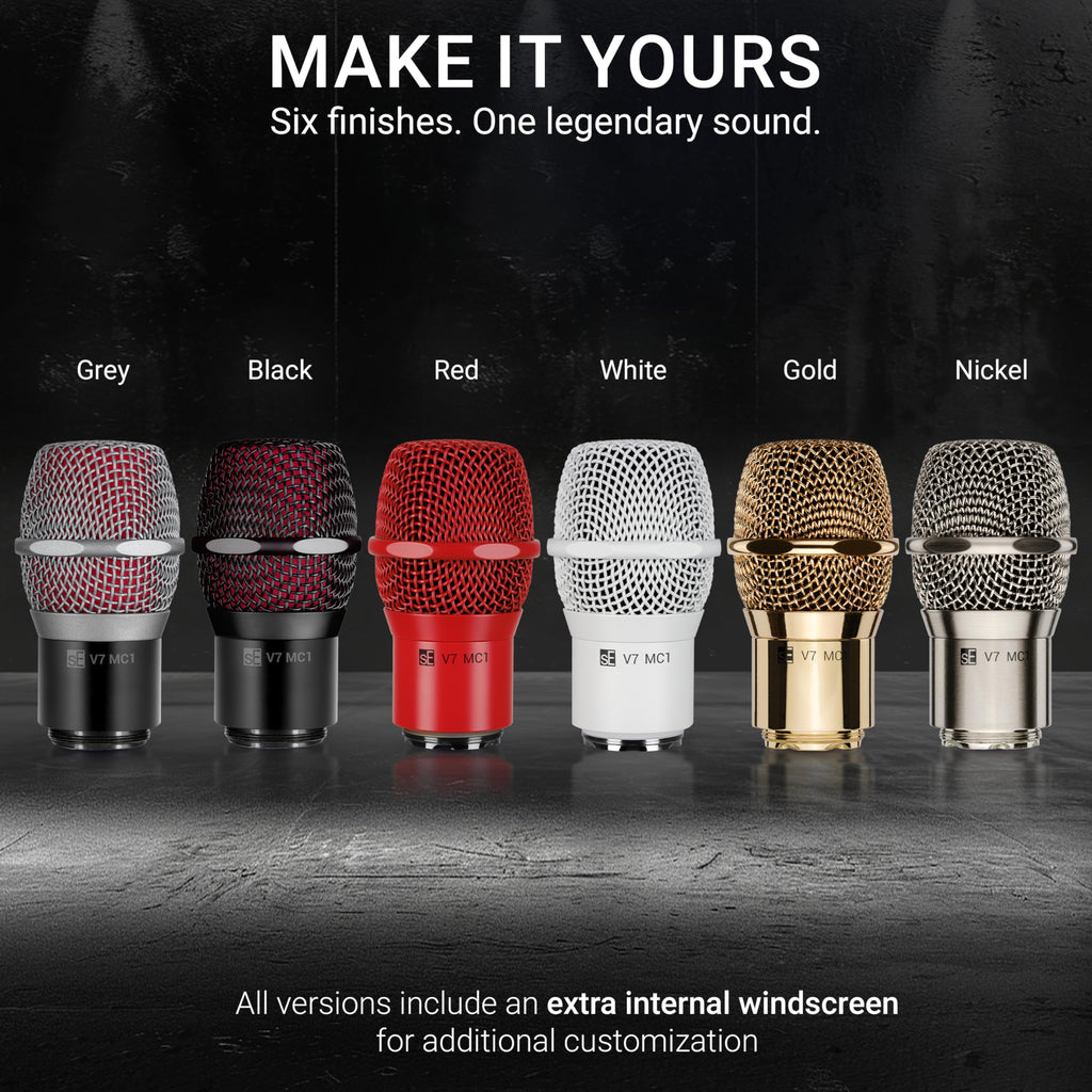 SE ELECTRONICS V7 MC1 Wireless Microphone Capsule - Compatible with Shure Wireless Transmitters - Professional Dynamic Microphone for Singing, Speech & Music Studio Recording (Black)