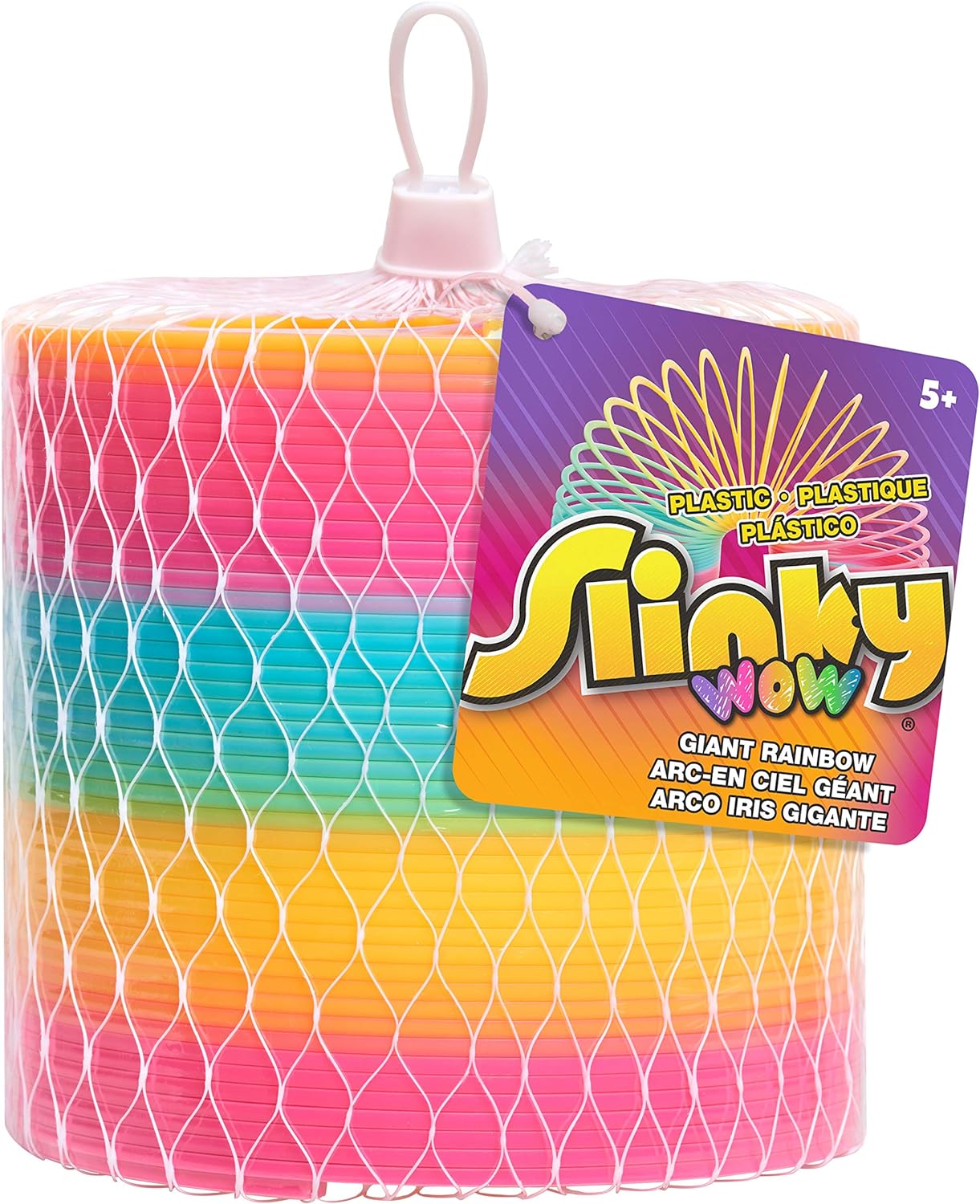 Slinky the Original Walking Spring Toy, 5-inch Diameter Plastic Rainbow Giant Slinky, Fidget Toy, Kids Toys for Ages 5 Up by Just Play