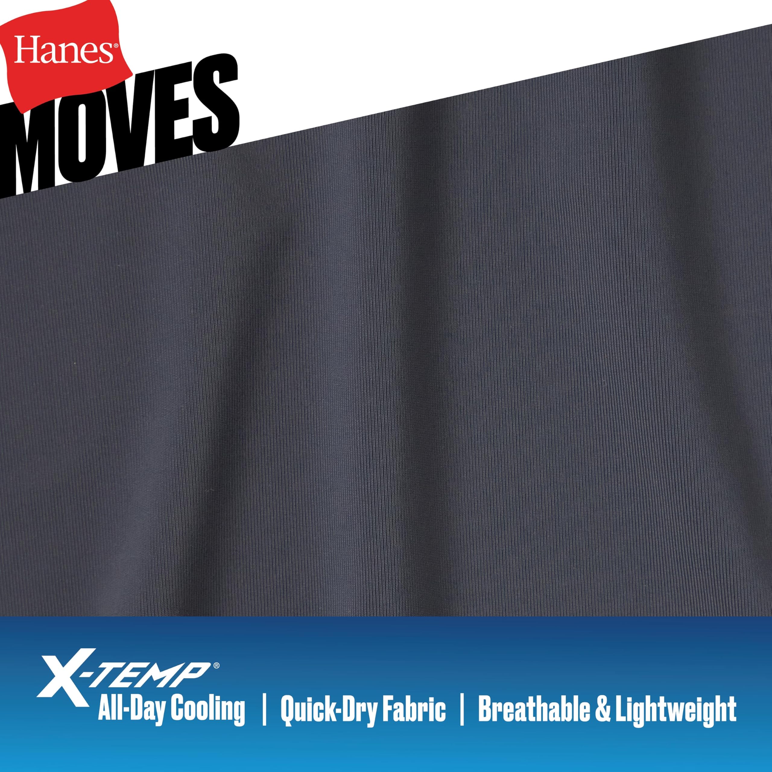 Hanes Men's Moves Mesh T-Shirt, X-Temp Moisture-Wicking Tee