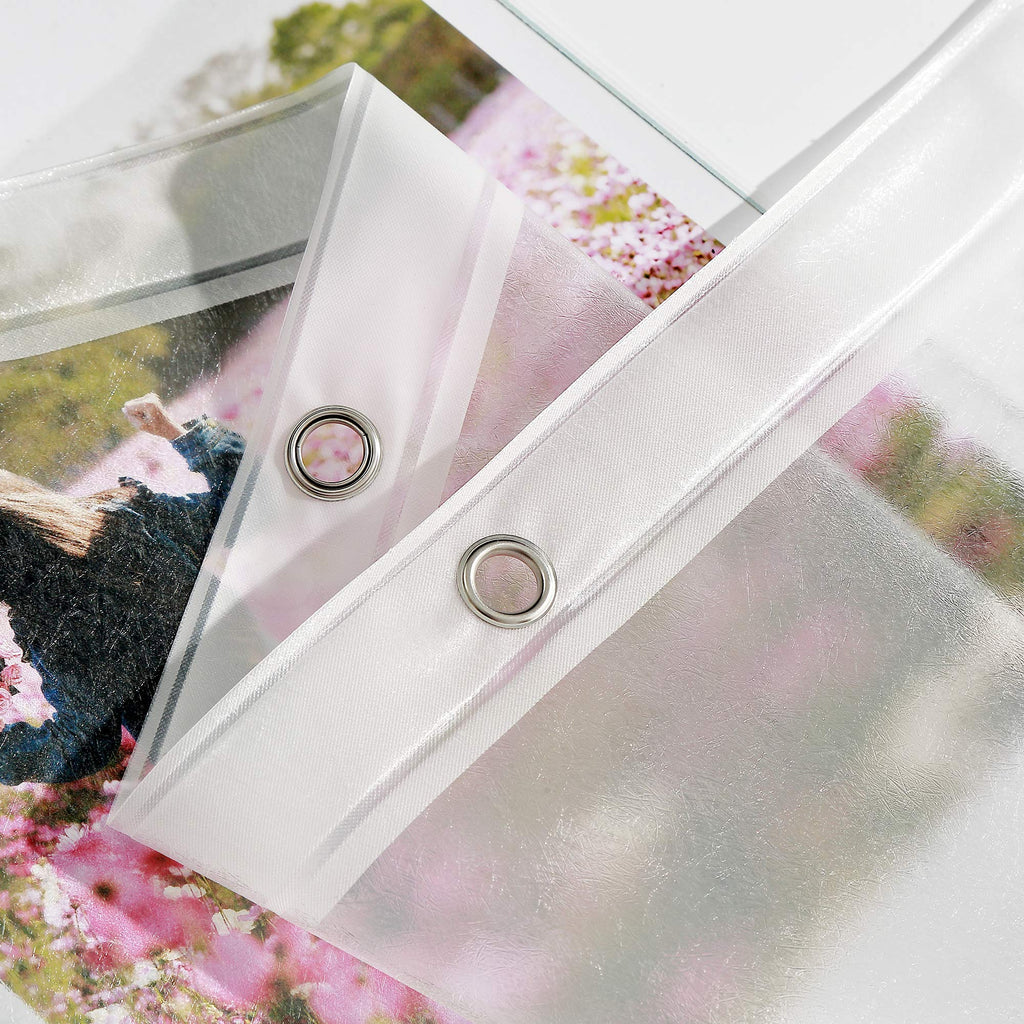 AooHome Eva Small 36x72 Inches Shower Liner, See Through Clear 8 Gauge Bathroom Curtain with Hooks, Bottom Magnets, Water Repellent, Heavy Duty, Rust Proof Grommets