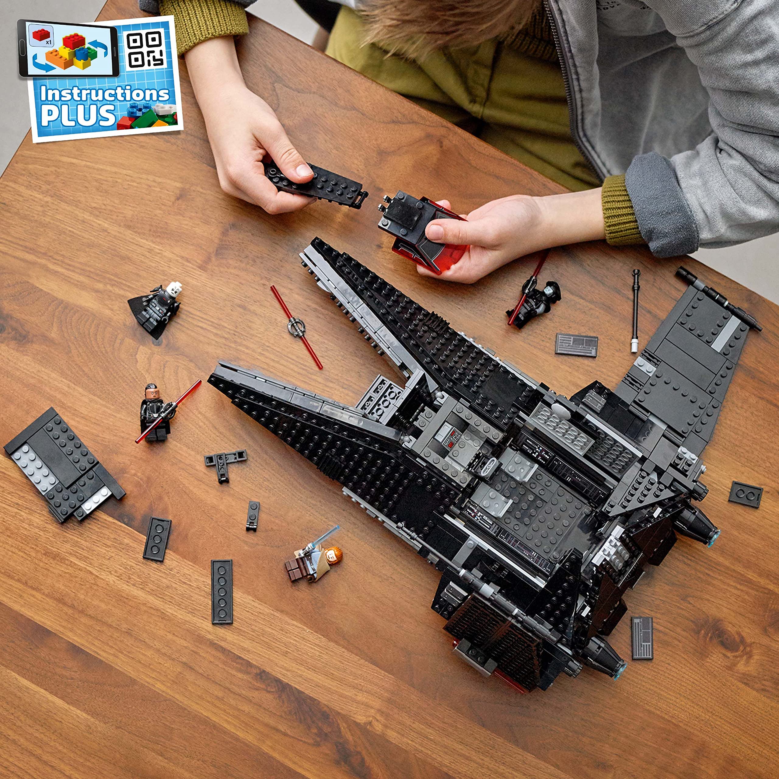 LEGO Star Wars Inquisitor Transport Scythe 75336 Buildable Toy Starship, OBI-Wan Kenobi Set, Ben Kenobi Minifigure with Blue and Double-Bladed Red Lightsabers