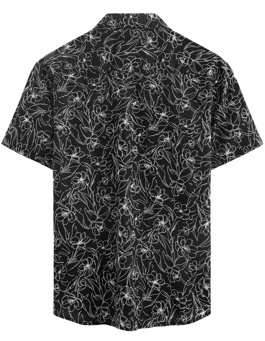 JOGAL Men's Flower Casual Short Sleeve Aloha Hawaiian Shirt