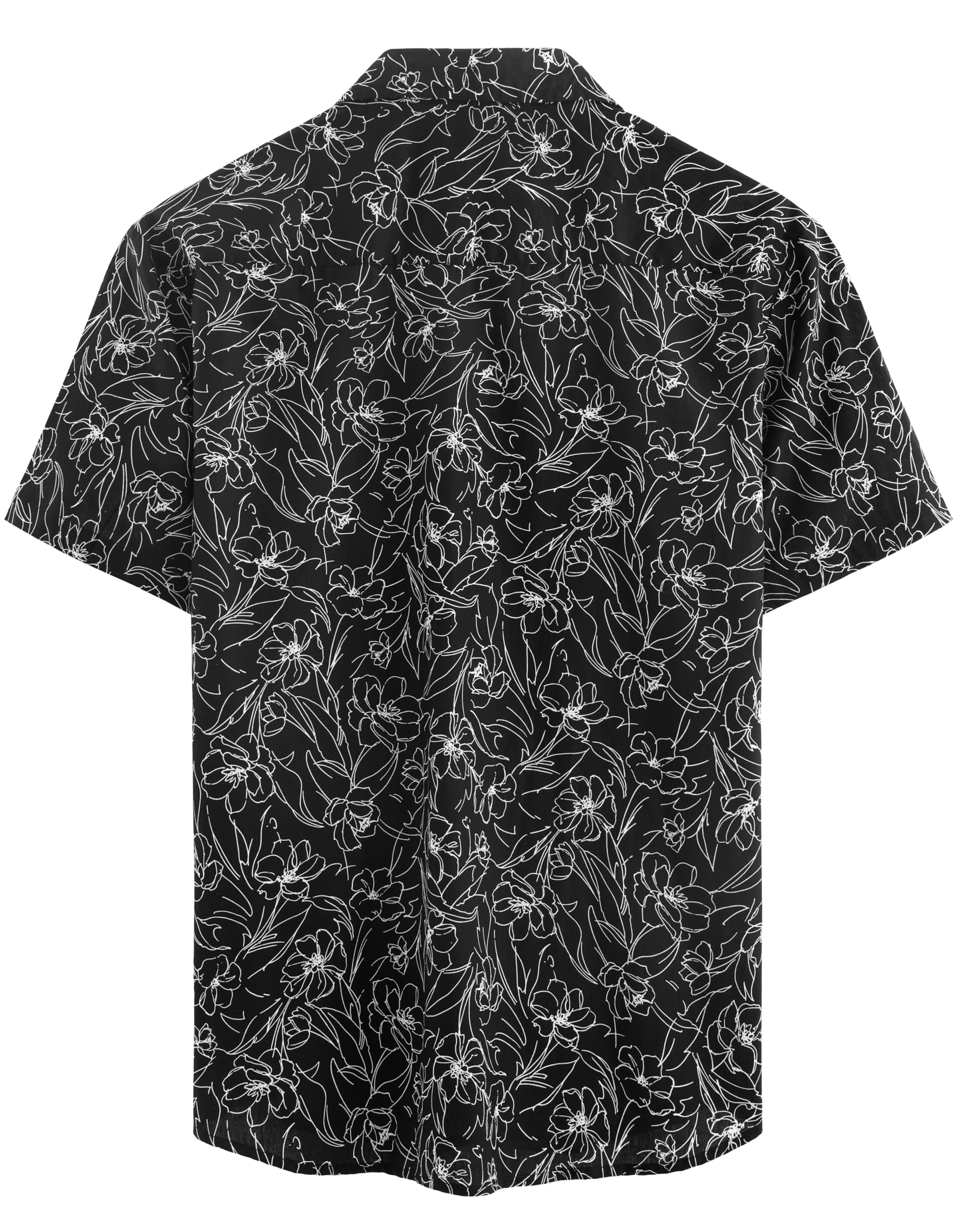 JOGAL Men's Flower Casual Short Sleeve Aloha Hawaiian Shirt