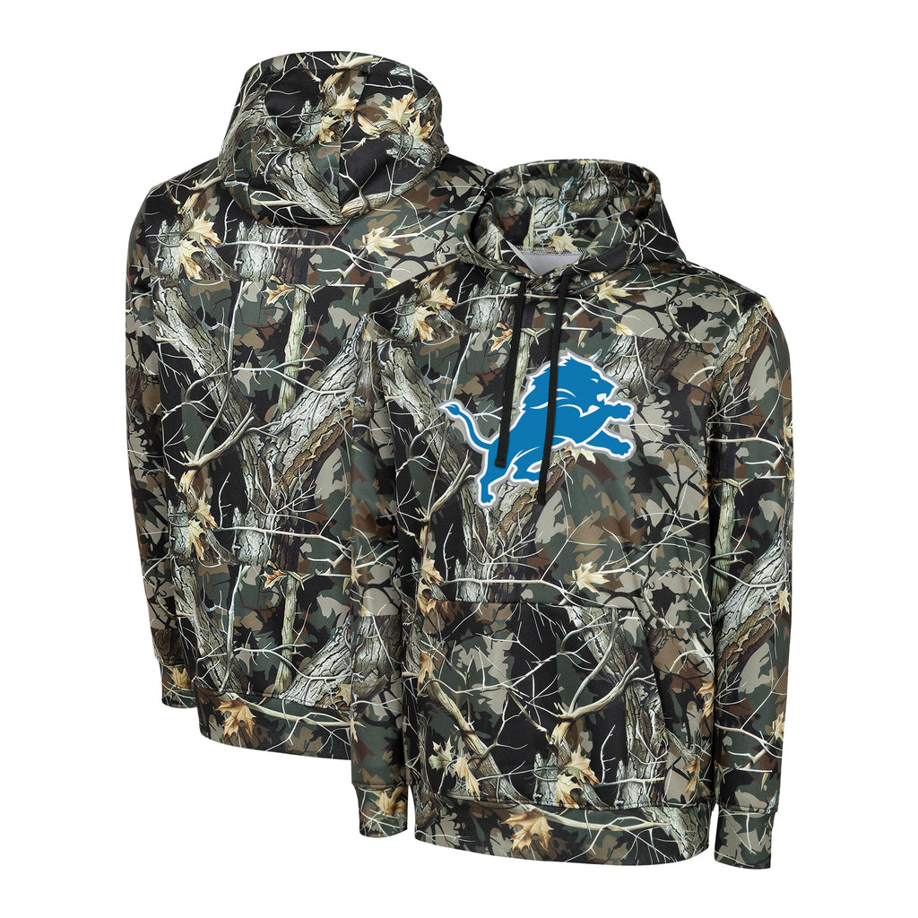 FOCO NFL Men's Official Sideline Hunter Camo Primary Logo Performance Pullover Hoodie Sweatshirt