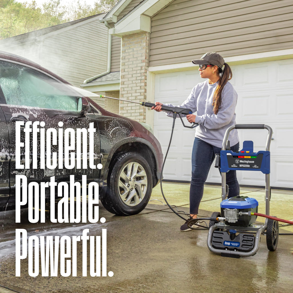 Westinghouse WPX2300e Electric Pressure Washer, 2300 Max PSI and 1.76 Max GPM, Induction Motor, Onboard Soap Tank, Spray Gun and Wand, 5 Nozzle Set, for Cars/Fences/Driveways/Homes/Patios/Furniture