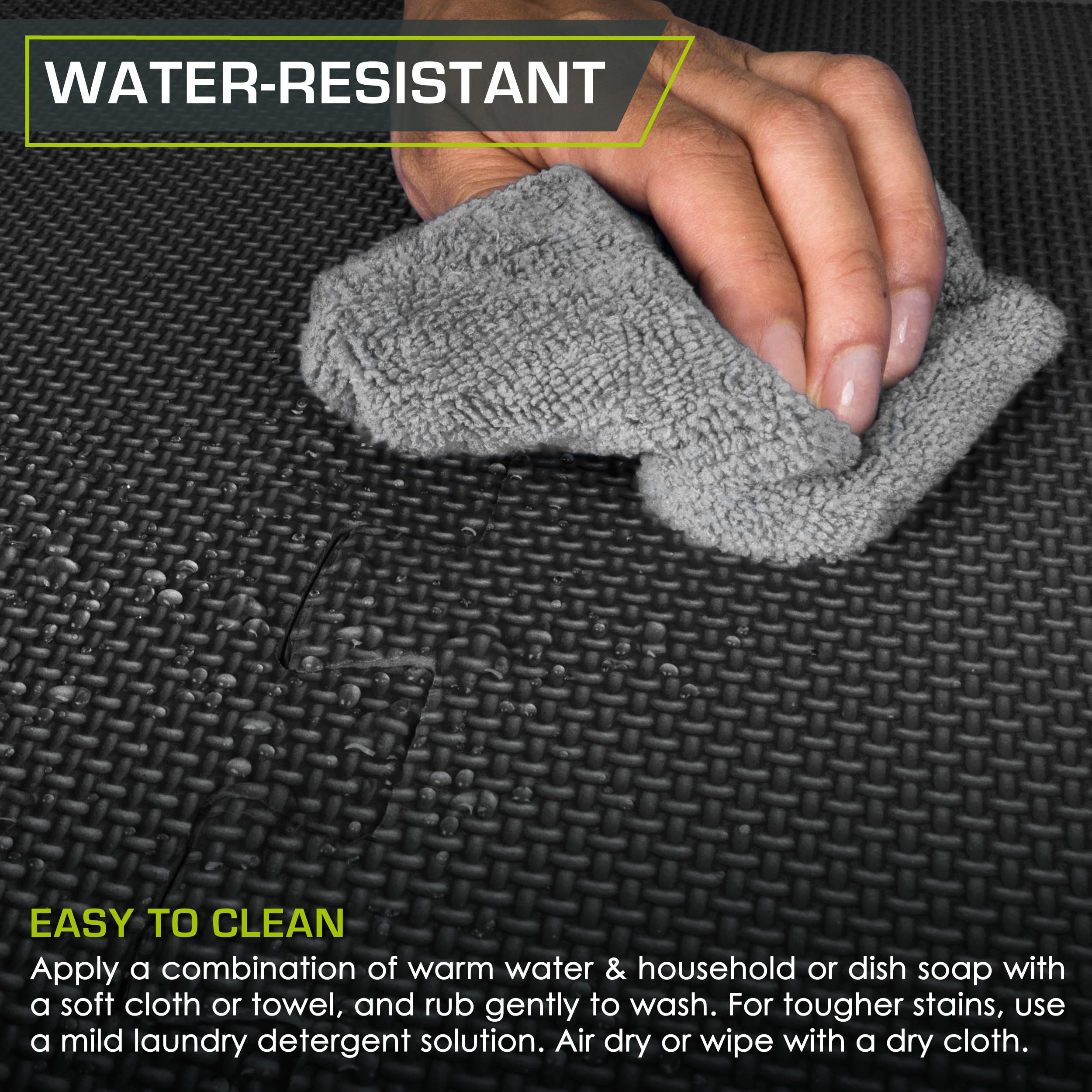 ProsourceFit Weaved Pattern Extra Thick Exercise Puzzle Mat 1-inch, EVA Foam Interlocking Tiles for Protective, Cushioned Flooring for Home and Gym Equipment; Black, 72 SQ FT, 18 Tiles