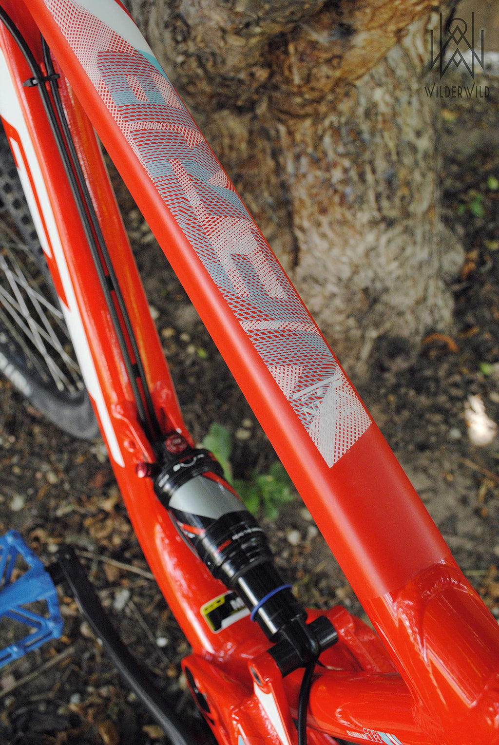 Bike Frame Protection Tape- High Impact Clear Vinyl Wrap Includes Tool (4”x72) Bicycle Frame Protector, Mountain Bike Frame Guard Chainstay Protector (Art Deco)