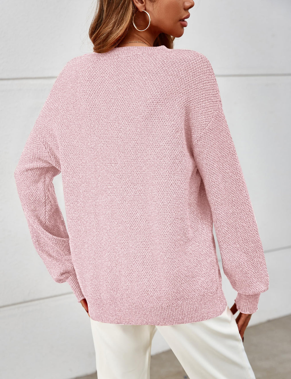 MEROKEETY Sweaters for Women Fall Winter 2026 Oversized Pullover Spring Crew Neck Long Sleeve Heathered Knit Tops