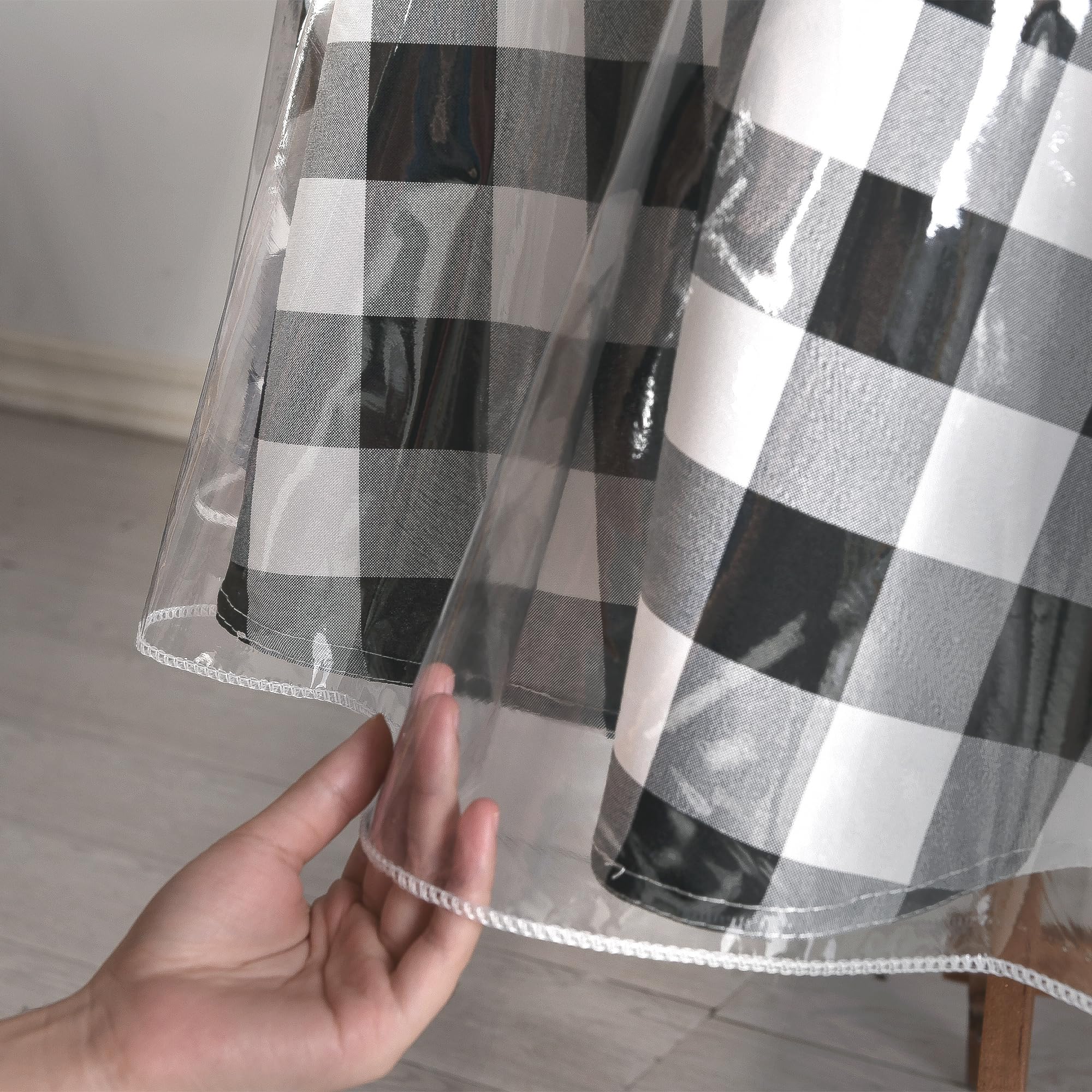 Hiasan Clear Plastic Tablecloth Rectangle - 100% Waterproof Oilproof Stain Resistant Wipeable Transparent Vinyl Table Cloth Protector, 30 x 30 Inch