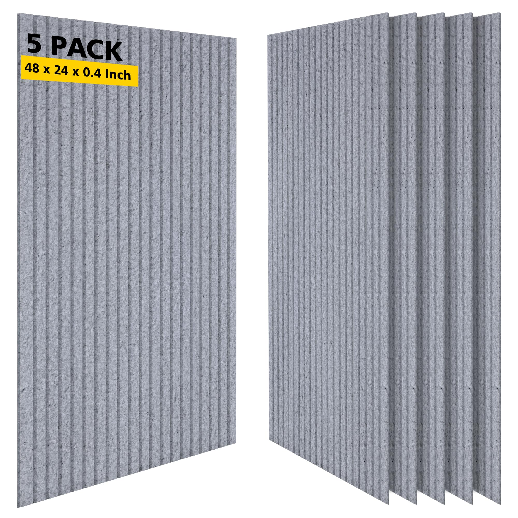 Art Acoustic Panels for Wall,5 Pack Sound Absorbing Panels,47.2” x 23.6” Soundproof Wall Panels,High-Density Acoustic Wall Panels,Decorative Sound Panels with Wood-Look
