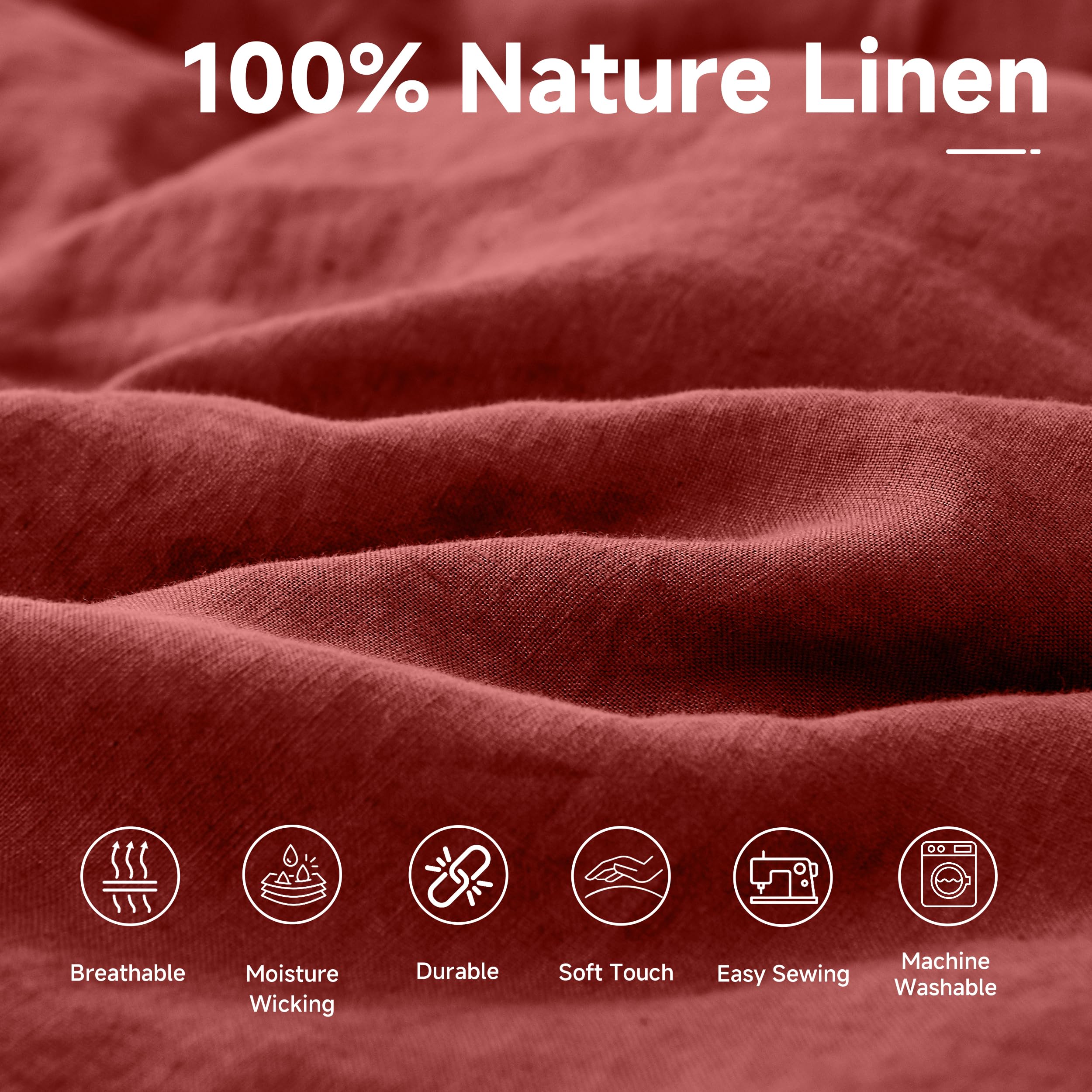 Simple&Opulence 100% Nature Pure Linen Fabric 78 Inch by The Yard, Plain Solid Color Linen Fabric for Sewing, Embroidery, Clothing, Needlework, Bag, Tablecloths, Garments Craft Accessories(Dusty Blue)
