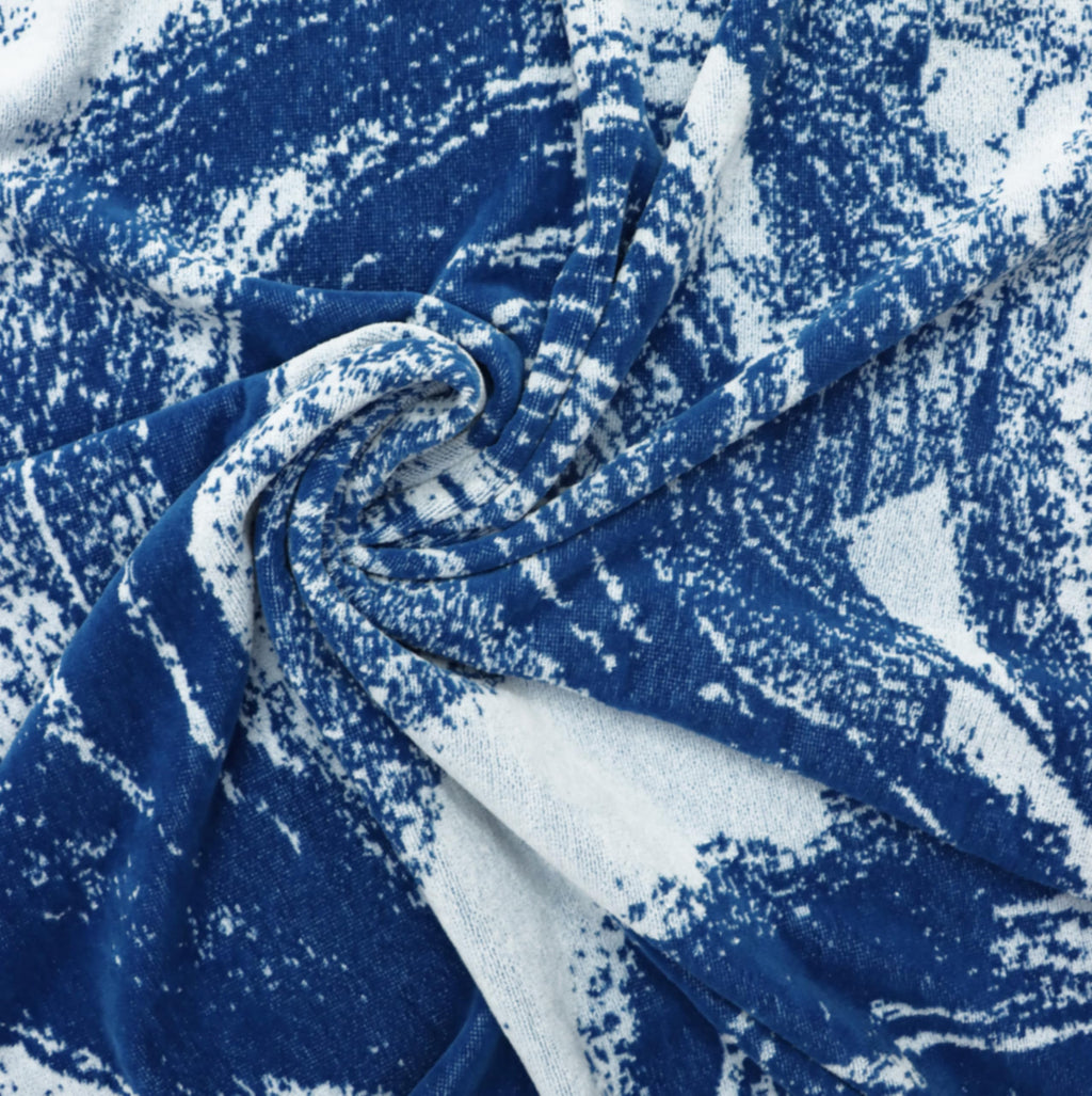 COTTON CRAFT Ombre Stripe Extra Wide Beach Towel for Two - 58x68 - Pure Cotton - Double Woven Jacquard Thick Plush Super Soft Luxurious Velour Pile - Pool Picnic Bath - 450 GSM - Blue