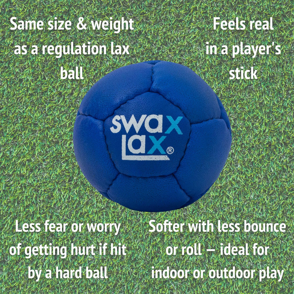SWAX LAX Lacrosse Training Ball - Indoor Outdoor Practice Less Bounce & Rebounds