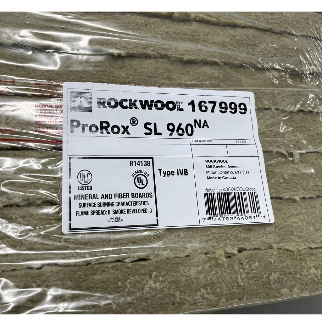 10 pk 24" x 48" x 1" Rockwool ProRox Mineral Wool, Replaces Owens Corning Thermafiber, BMW142-10PK
