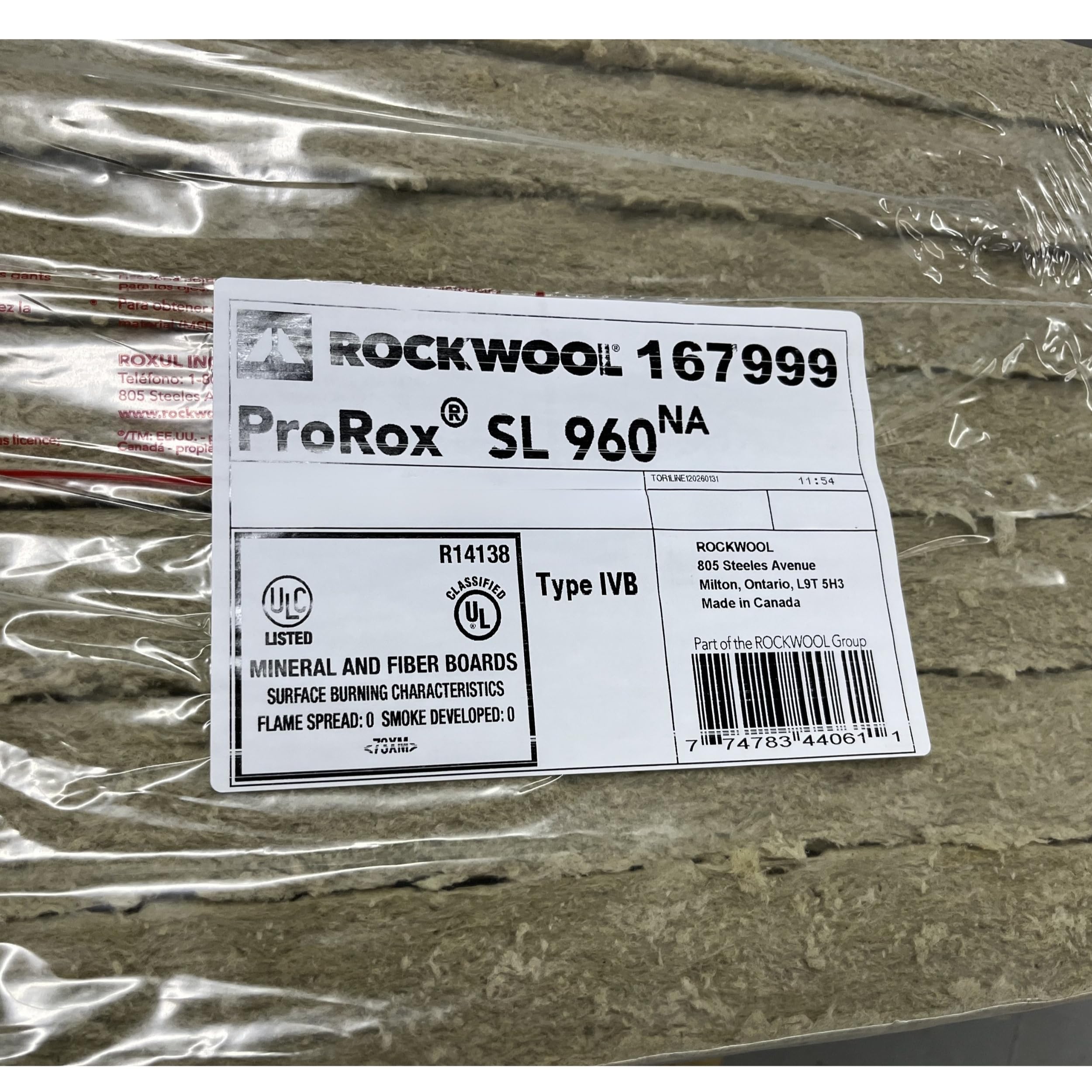 10 pk 24" x 48" x 1" Rockwool ProRox Mineral Wool, Replaces Owens Corning Thermafiber, BMW142-10PK