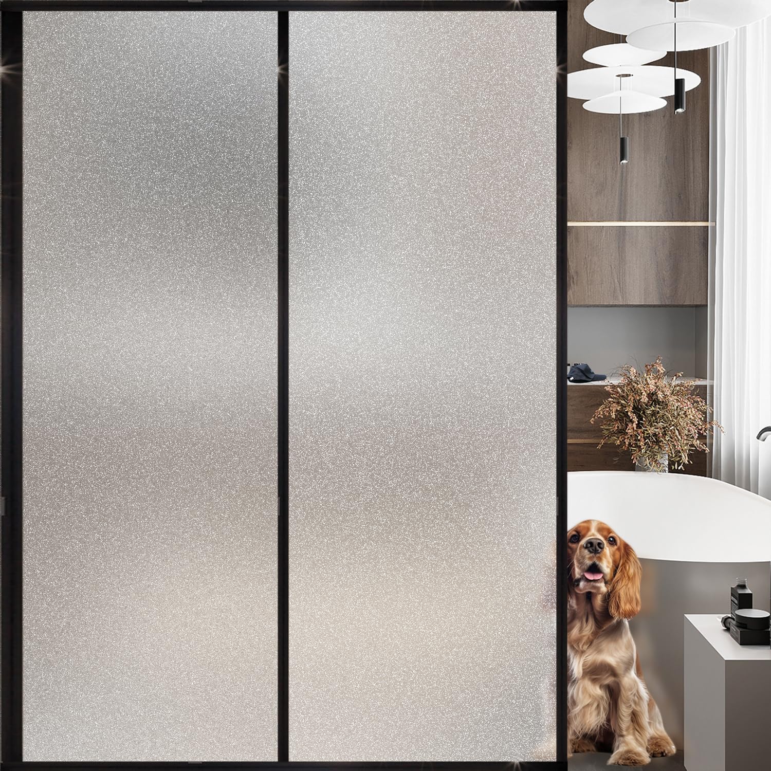 Window Privacy Blinds, Removable Glass Door Privacy Film, Suitable for Bathrooms, Offices, Static Cling Decorative Film, Reusable Window Stickers (Blinds, 17.5 x 78.7 inch)
