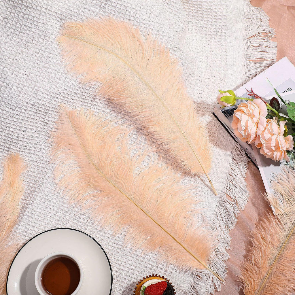 Retrowavy 50 Pcs 14-16 Inches Large Natural Ostrich Feathers Bulk for Centerpieces for Wedding Party Centerpieces Home Decoration Flower Arrangement (Black)