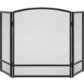 Best Choice Products 47.5x27.25in 3-Panel Simple Steel Mesh Fireplace Screen, Fire Spark Guard Grate for Living Room Home Decor w/Rustic Worn Finish - Black